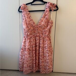 Floral Pink Sleeveless Dress